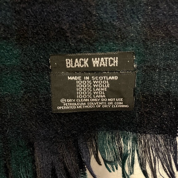 Black watch wool scarf - Picture 2 of 3